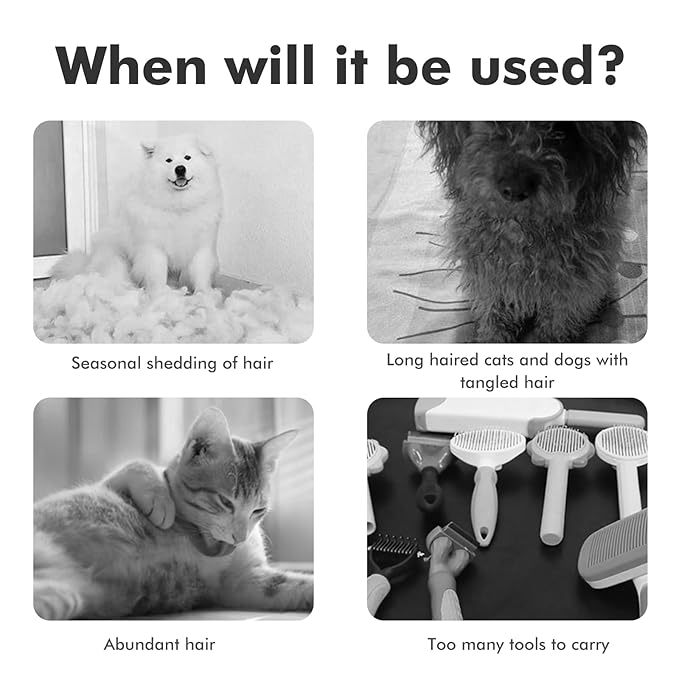 Cat Brush for Long Haired Cats, Dog Brush for Shedding Grooming Small Medium Dogs, Deshedding Dog Brush Self Cleaning Dematting Comb for Dogs, Pet Undercoat Rake for Dogs Remove Matted Fur