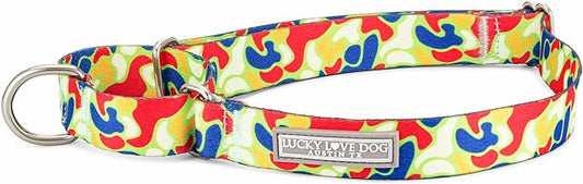 Lucky Love Dog Martingale Collar, Premium No Slip Collar, Colorful Oscar Martingale Color for Large Dogs, Great for Large Size Dogs (Oscar, Large)