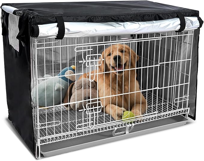 NEVERLAND Dog Crate Cover 42 Inch - Kennel Crate Covers for Dog Cage Waterproof, Universal Durable Oxford Cloth Dog Cage Cover for Most Wire Pet Crates, 42 x 28 x 30 Inch (Cover Only)