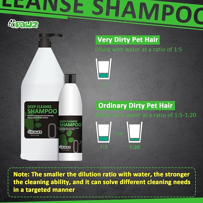 OPAWZ 01 Deep Cleanse Dog Shampoo, Professional Whitening Shampoo for Dogs, Cat, PH-Balanced to Remove Stains, Yellowing, Odor, for All Coat Types, Recommended by Groomers, 16.9 oz
