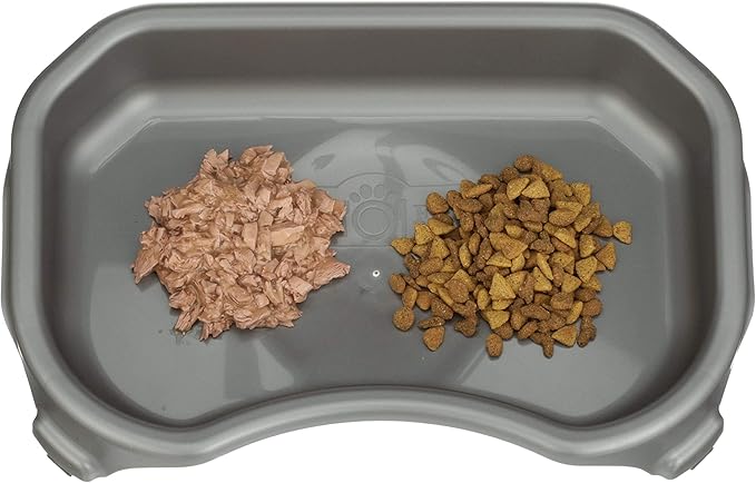 Neater Pet Brands Large Capacity Cat Bowls, Water Bowl for Cats, Reptiles, Chickens, Birds, & Small Animals, Cat Food Bowl (6 Cups), Indoor or Outdoor Water Trough & Feeder, Gunmetal Grey