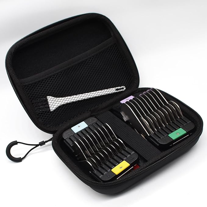 8 Pieces Professional A5 Style Animal Clipper Stainless Steel Color-Coded Snap-on Attachment Guard Guide Combs Set, 1/8"-1" Compatible with Wahl KM Series Oster A5 Andis Detachable Blade Pet Groomers