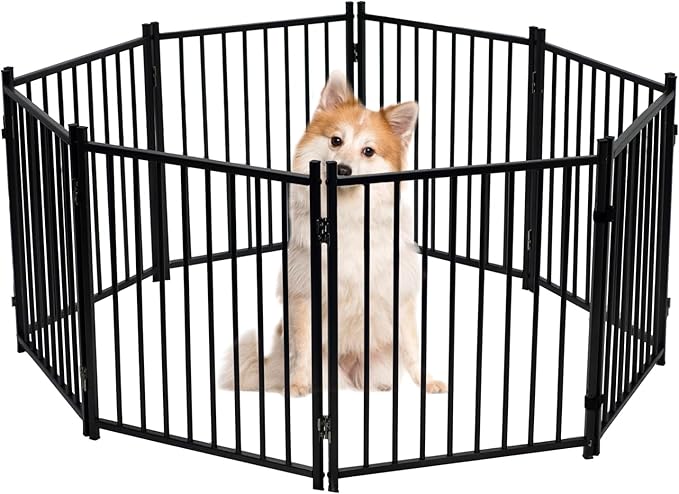 Dog Playpen Indoor, 4 6 8 Panels Metal Dog Fence,Playpen for Medium/Small Dogs, Portable Pet Puppy Playpen for Indoor Outdoor (8pcs)