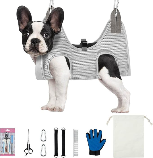 Dog Grooming Hammock, Dog Grooming Harness, Dog Nail Trimming Restraint, Dog Grooming Tools, Dog Nail Clippers for Small Dogs,Grooming Hammock for Small Dogs, Pet Grooming Hammock