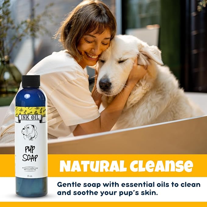 Pup Soap - Ink Oil | Dog Shampoo/Soap | Puppy Bath Supplies | Pet wash Essentials | Grooming Health Bath Deodorizer | Long-Lasting Fresh Cleaning Liquid soap| Conditioner for Dogs (Pup Soap)