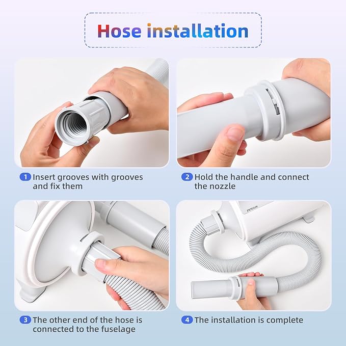 Entosun Dog Dryer, Pet Hair Dryer, 4.3hp/2800W Adjustable Speed and Temperature, High Velocity Dryer, Dog Blower Grooming Dryer with 4 Nozzles and Grooming Gloves (White)