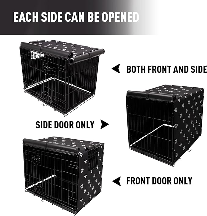 Dog Crate Cover Indoor/Outdoor Durable Windproof 600D Oxford Fabric Pet Kennel Cover Fit for 24 30 36 42 48 Inches Wire Dog Crate for Small and Large Dogs-Cover Only(42 Inch (42"x28"x30"))