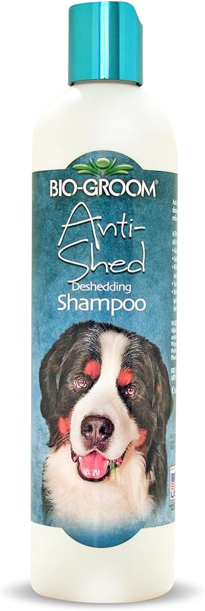Bio-Groom Anti-Shed Deshedding Dog Shampoo - Odor Eliminating, Anti-Shedding, Dog Bathing Supplies, Puppy Wash, Cat & Dog Grooming Supplies, Cruelty-Free, Made in USA, Dog Products - 12 fl oz 1-Pack