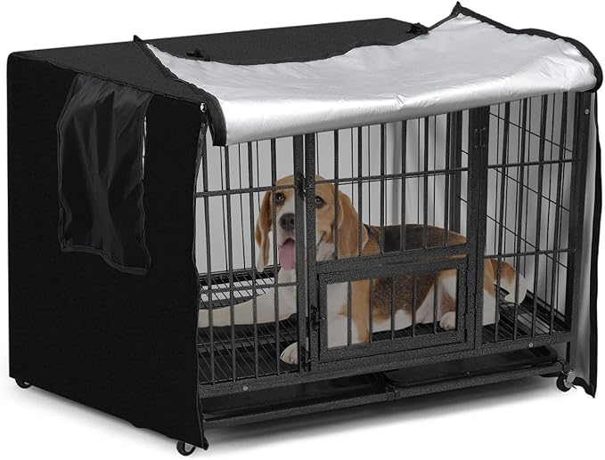 DEROFIT Dog Crate Cover for 43 Inches Wire Cage, 43L x 29W x 30H inch Heavy Duty Lattice Pet Kennel Covers for Medium Metal Crate, Heavy Duty Oxford Fabric, Machine Wash