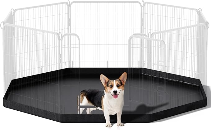 PJYuCien Dog Playpen Bottom Pad - Stabilize The Dog Play Pen, Easy to Clean and Waterproof, Fits Most 8 Panels 32 Inch Width Metal Dog Fence Octagonal Dog Playpen(Only PlayPen Bottom Pad, No Playpen)