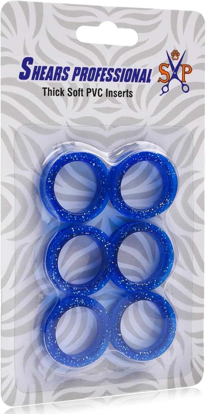 Barber Hair Scissors Finger Rings Pack of 6 Soft Silicone Scissor Ring Dog Grooming Scissor Accessories