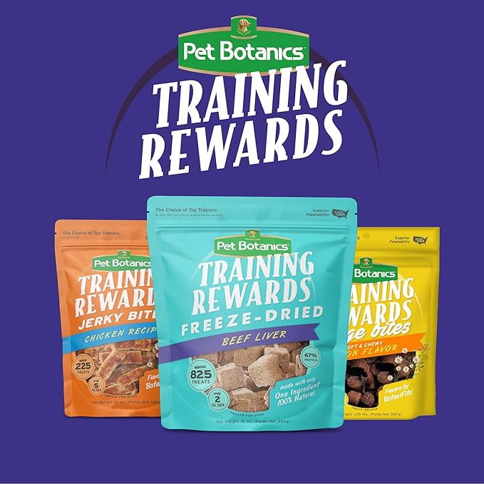 Pet Botanics 16 oz. Pouch Training Reward Freeze Dried, Beef Liver Flavor, with 825 Treats Per Bag, The Choice of Top Trainers