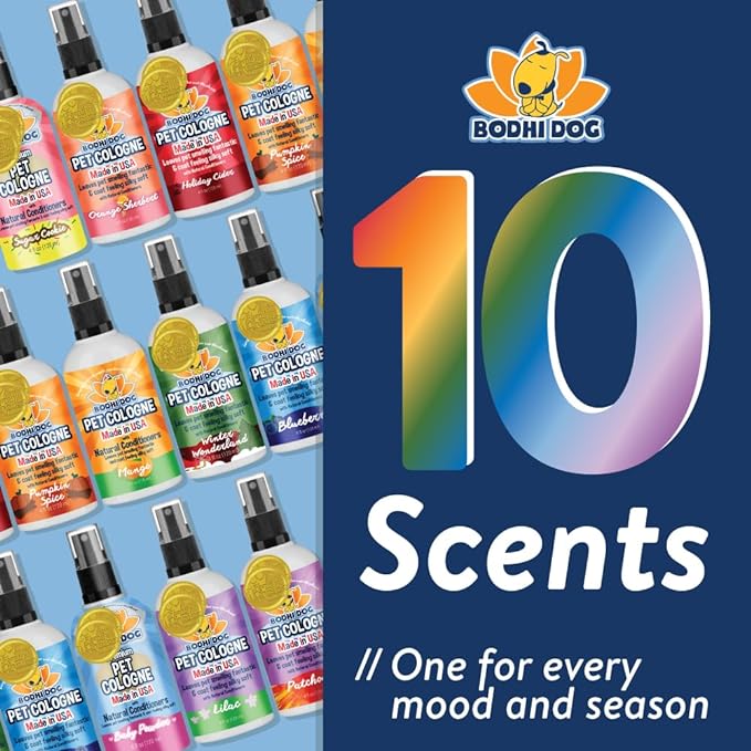 Bodhi Dog Natural Dog Cologne (Baby Powder) - Premium Scented Deodorizing Pet Perfume with Conditioner for Dogs & Cats - Keeps Pets Fresh & Clean - Gentle and Safe Formula, Made in USA (17 Fl Oz)