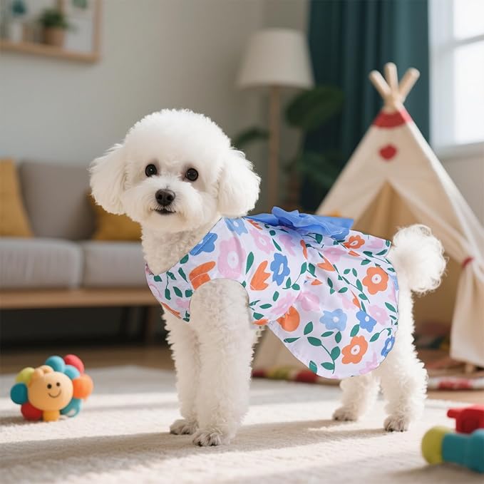 choyaxo Floral Dog Dress Cute Dog Skirt Pet Dress Summer Pet Clothes for Puppy Small Cats