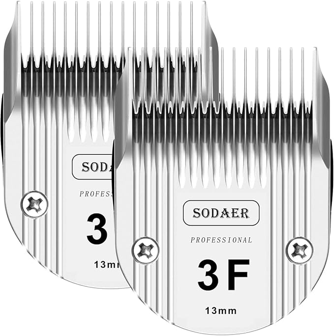 3F Detachable Pet Dog Grooming Clipper Ceramic Blade Compatible with Wahl Bravura .Chromado，Creativa，Figura Dog Clippers for Dogs Grooming，Size 3F Cut Length 1/2"(13mm), 2pack