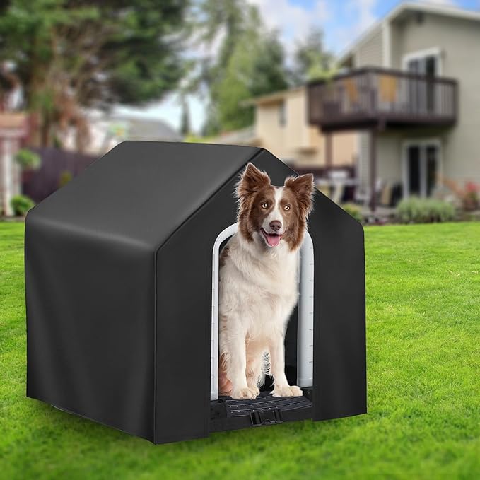 Dog House Cover, Dog Houses Cover for Large Dogs Outside,Covers for Winter Large Dog House Outdoor Weatherproof (27x29x28in)-Only Cover