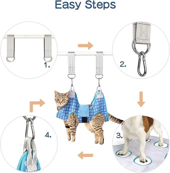 Pet Grooming Hammock for Cats & Dogs, Dog Grooming Hammock Harness, Dog Sling for Nail Clipping/Trimming (X-Small)