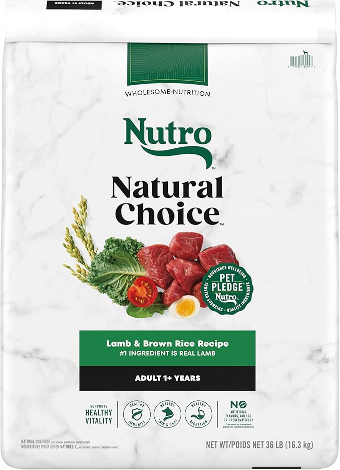 Nutro Natural Choice Adult Dry Dog Food, Lamb and Brown Rice Recipe, 36 lb. Bag