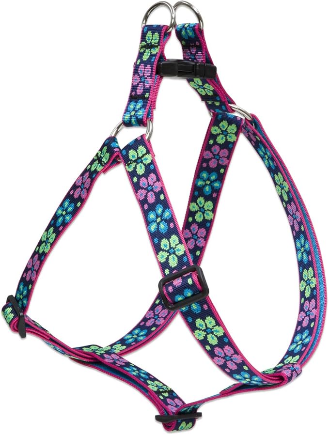 LupinePet Originals 1" Flower Power 24-38" Step In Harness for Large Dogs
