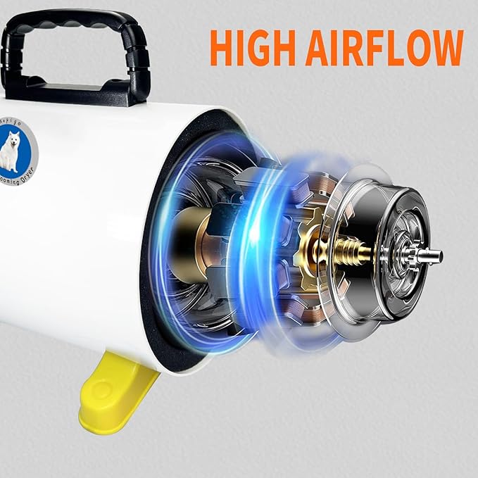 Dog Dryer,Dog Blow Dryer,Dog Hair Dryer,Dog Blow Dryer for Grooming,Dog Hair Dryer Blower for Grooming(Blue) (White Yellow)