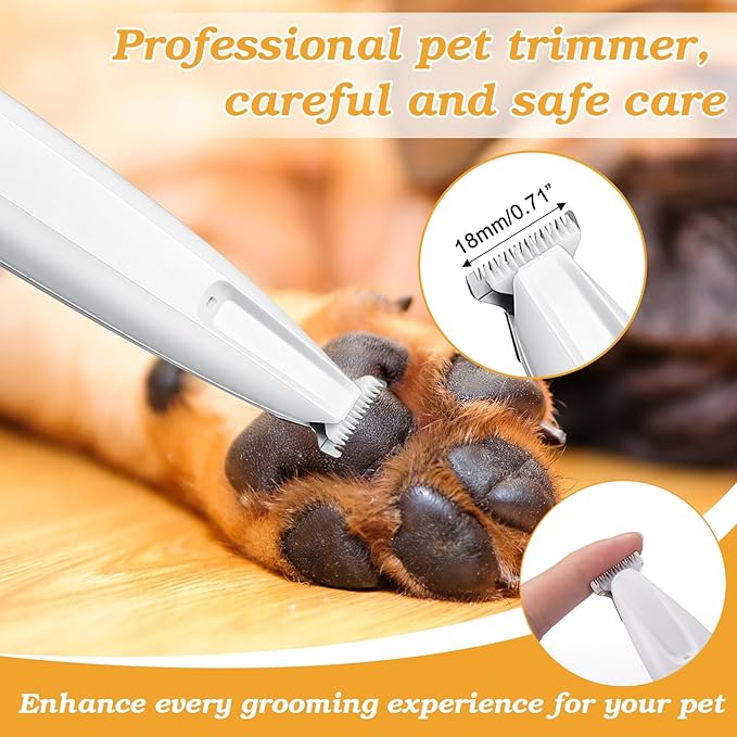 Palksky Dog Paw Trimmer, Upgraded 2 Speed Dog Grooming Kit with LED Display, Type-C Rechargeable Waterproof Paw Trimmer, Cordless Hair Shaver for Paws, Ears, Face, Rump and Eyes