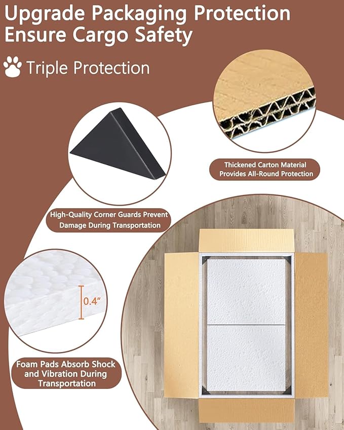 Piskyet Dog Crate Topper Wood Countertop for 48 42 36 30 24 inch Dog Cage, Dog Crate Cover,Dog Kennel Topper(Crate Not Include) (White, for 24 Inch Crate)