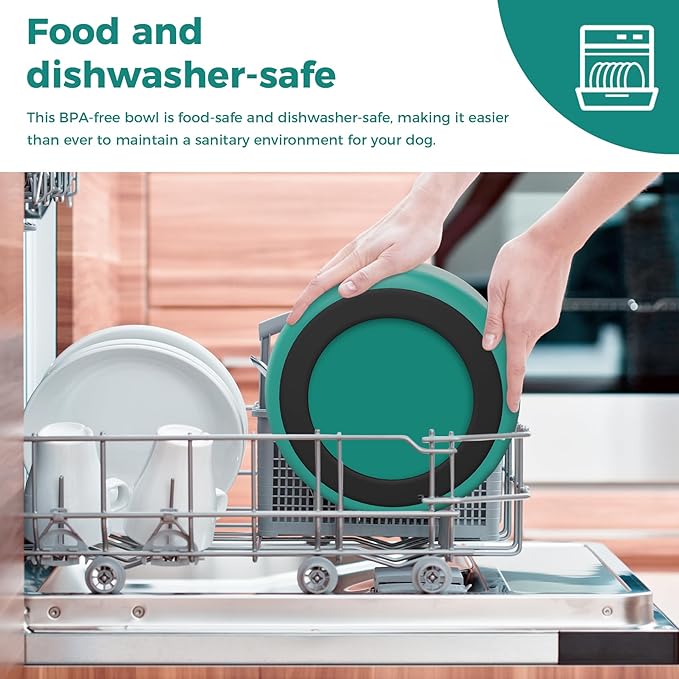 Stainless Steel Bowls for Small Dogs, 40 Ounces/5 Cup Food and Water Bowl, Double Wall Weighted Dish, Rustproof Metal Pet Bowls With Non-Slip Silicone Base