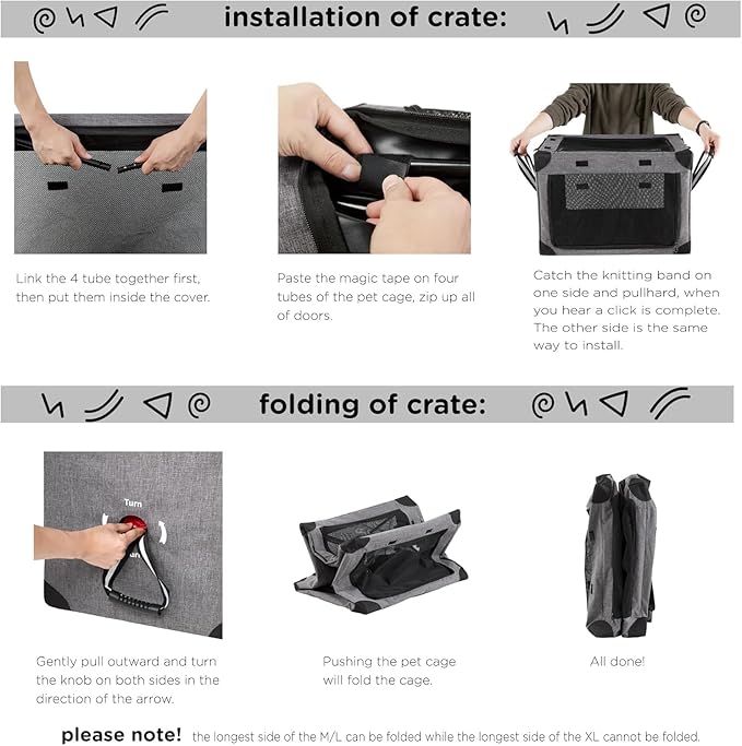 Collapsible Dog Crate - 32 Inch Portable Dog Travel Crate for Medium Dogs, Foldable Dog Crate with Detachable Storage Bag, Removable Pad, and Mesh Windows for Outdoor & Indoor