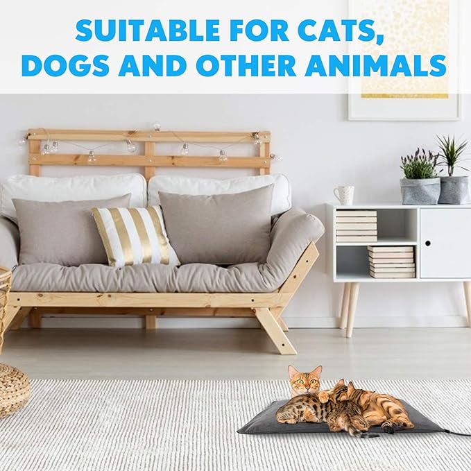 PETNF Outdoor Heated Pet Bed with Waterproof Cover,Pet Heating Pads for Dog,Soft Electric Blanket Auto Temperature Control,Heating Mat for Dog House Cabin Cot Doorway,Rescue Cats