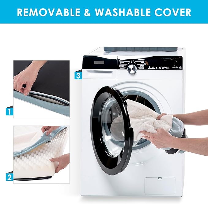 Orthopedic Dog Bed for Extra Large Dogs, Jumbo Waterproof Deluxe Plush Dog Crate Bed with Removable Washable Cover & Anti-Slip Bottom, Egg Crate Foam Pet Bed Mat, 47 x 29 Inches, Blue