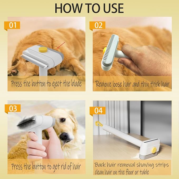 Cat & Dog Deshedding Brush,Dog Deshedding Tool,cat & Dog Brush For Shedding,Professional Pet Deshedding Brush For Dogs And Cats - Effective Undercoat Grooming Tool For Indoor And Travel Use