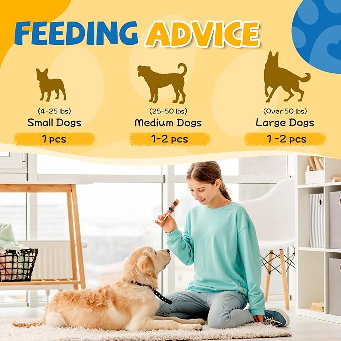 Dog Treats, Multi-Flavored Dog Kabobs Treats, High Protein Dog Chews w/Glucosamine Chondroitin, Made with Real Chicken, Duck, Beef, Rabbit, Salmon