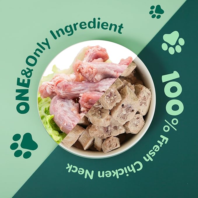 Freeze Dried Chicken Necks, Cat Food Toppers, Dog Treats Raw Healthy Training Treats, Only One Ingredient, High Protein, 4.2 oz