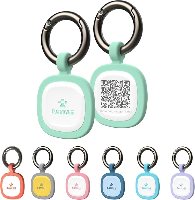 Pawaii QR Code Pet ID Tag, Silent Silicone Dog ID Tag, Modifiable Pet Online Profile, Free Online Pet Page Emergency Contact, Scan QR Receive Instant Pet Location Alert Email, 1Pack (Green)