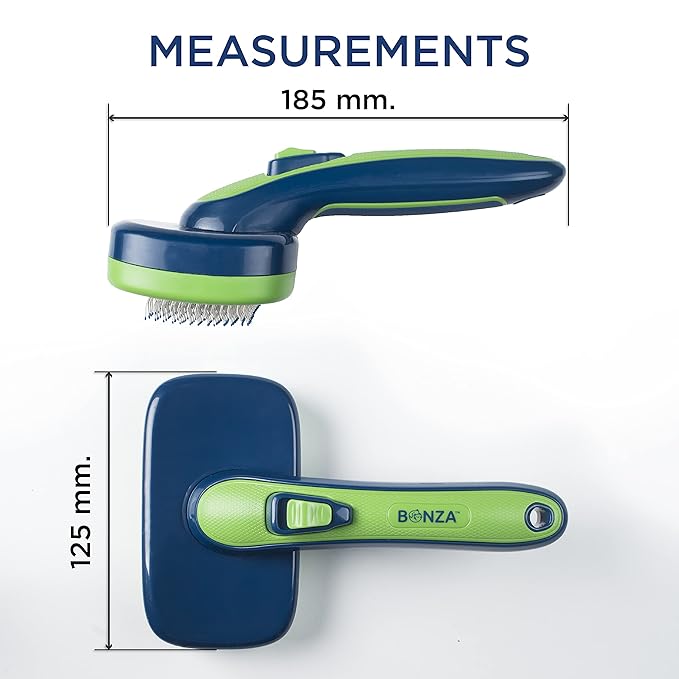 Bonza by Leash Boss Pet Slicker Brush - Long Hair Grooming Tool for Cats and Dogs, Deshedding and Detangling (Large)