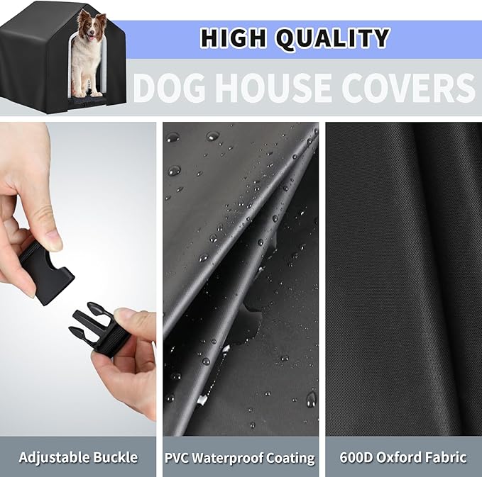 Dog House Cover, Dog Houses Cover for Large Dogs Outside,Covers for Winter Large Dog House Outdoor Weatherproof (36x34x32 in)-Only Cover