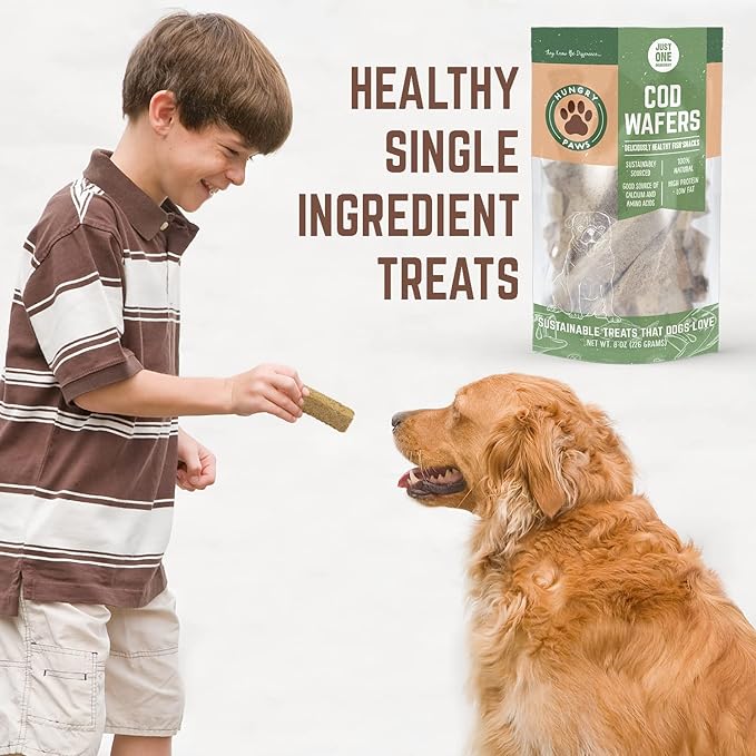 Cod Fish Wafer Dog Training Treats - The Perfect Single Ingredient Omega-3 Rich Snack Dog Food for a Healthy and Active Lifestyle