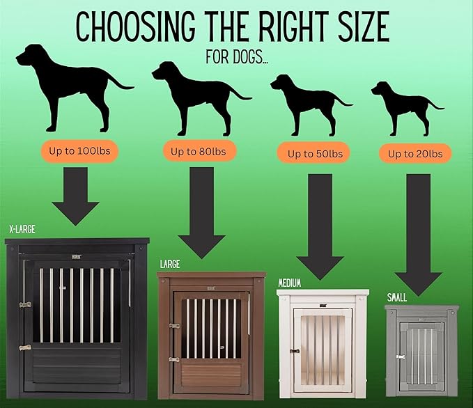 New Age Pet® ECOFLEX® Dog Crate End Table - Medium, Russet Brown, Durable Wood-Plastic Composite with Stainless Steel Latch, Easy Assembly, Fits Dogs Up to 50lbs, Compatible with Inn Place Cushion