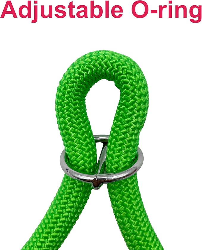 Braided Rope Collar, Pro Training Dog Collar, No Pull Round Martingale Collar, Slip Collar with Slidable Stop Ring - Ideal for Large Dogs (L(1/2") - 22" Long, Light Green)