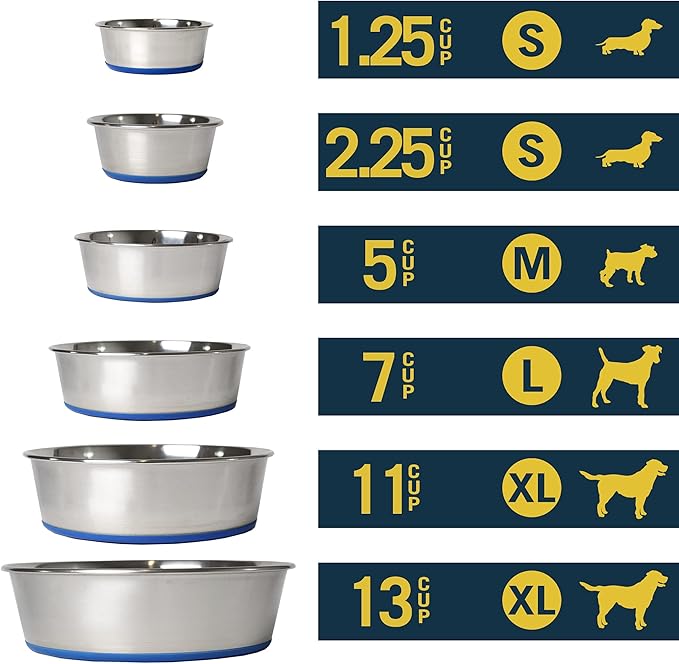 OurPet's DuraPet Premium Dishwasher Safe Stainless Steel Dog Bowl for Food or Water [Multiple Sizes for Small to Large Dogs] Extra Large (11 Cups)