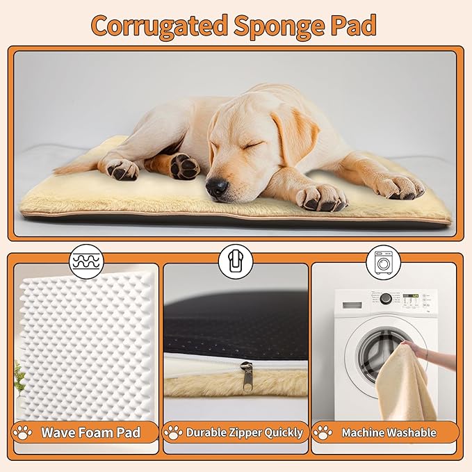 Dog Crate Furniture for Small Dogs, Chew-Proof Steel-Tube Dog Cage, Indoor Pet Crate End Table with Pet Mat, Decorative Dog Kennel with Drawer