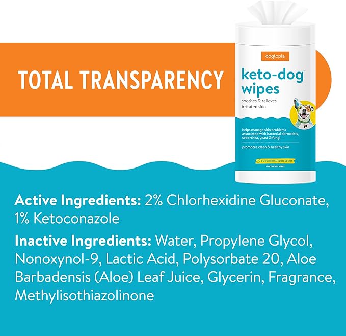 Keto Dog Shampoo and Wipes Combo for Pets | Soothing Shampoo (12oz) and Convenient Wipes (60ct) for Pets’ Irritated Skin | Relief for Skin Problems in Dogs and Cats