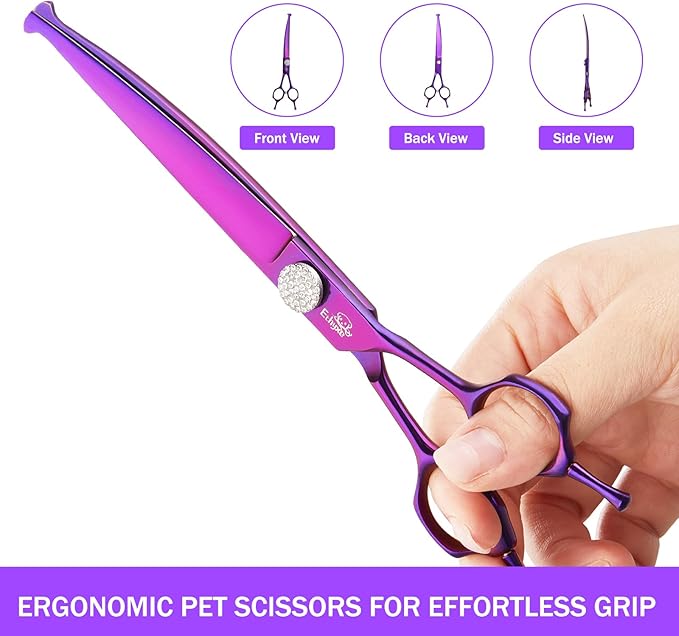 7" Curved Dog Grooming Scissors & Ethyxe 7" Curved Dog Grooming Scissors