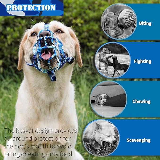 BARKLESS Dog Muzzle, Silicone Basket Muzzle for Small Medium Large Dogs, Soft Cage Muzzle Prevent Biting Chewing, Allow Drinking Panting, Suitable for German Shepherd