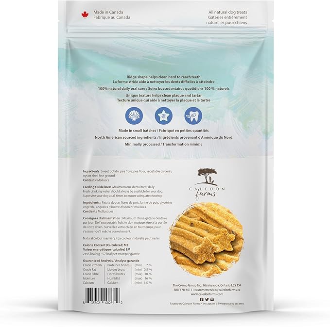 Caledon Farms Plaque Busters with Oyster Dog Treats: 140G/4.9OZ