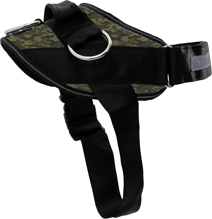 ShawnCo Essential Dog Harness, No-Pull Pet Vest with 3 Leash Clips, No Choke, Reflective, Adjustable and Padded, for Easy Walking and Training for Small, Medium and Large Dogs (Military Camo, S)