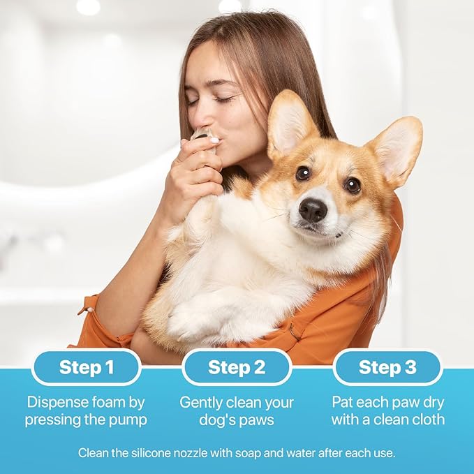 Charlie & Buddy Dog Paw Cleaner for Dogs of Small, Medium, Large Sizes, No-Rinse Foaming Cleanser, Paw Scrubber for Dogs Free of Parabens, Sulfates, Fragrances, Moisturize and Deodorize