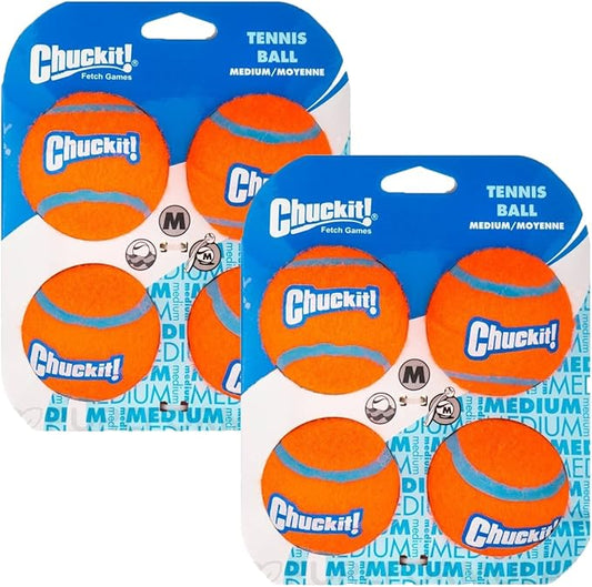 Chuckit! Dog Tennis Ball, Medium, 8-Pack, All Breed Sizes