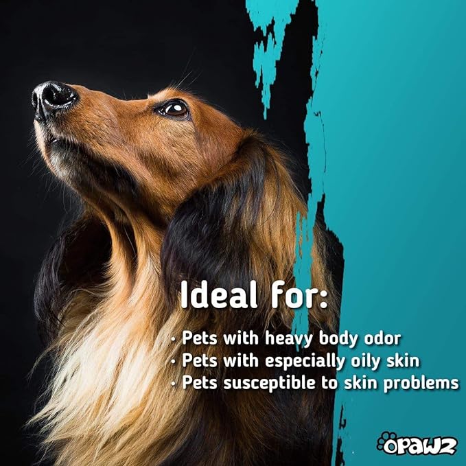 OPAWZ 03 Bamboo Charcoal Dog Shampoo, Hypoallergenic Pet Shampoo, Anti-Fungal Formula for Allergies and Itching Sensitive Skin, 16.9 fl.oz