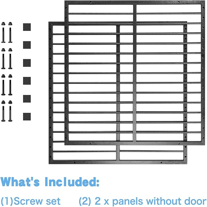 Dog Playpen - 32" Height Dog Pen, Heavy Duty Puppy Pen with Door, Safe & Sturdy, Easy Assemble for Indoor/Outdoor Pet Playpen (2 Panels, Grey)